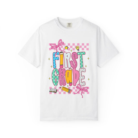 First Grade Superhero Unisex Garment-Dyed T-shirt